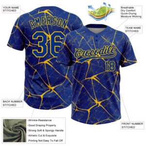 Royal Yellow 3D Pattern Abstract Network Two Button Unisex Softball Jersey Custom Team Softball Jersey 3 h93ft0.jpg