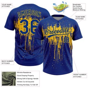 Royal Yellow 3D Pattern Dripping Splatter Art Two Button Unisex Softball Jersey Custom Team Softball Jersey 3 cydh6q.jpg