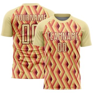 Sand Crimson Geometric Shapes Sublimation Soccer Uniform…