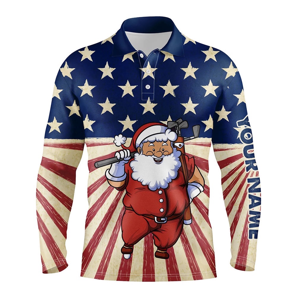Santa Christmas Vintage American Flag Men’s Golf Polo Shirts Funny Golf Shirts For Men Golf Gifts, Golf Polo Shirt, Golf Shirts Santa Christmas Vintage American Flag Men’s Golf Polo Shirts Funny Golf Shirts For Men Golf Gifts, Golf Polo Shirt, Golf Shirts