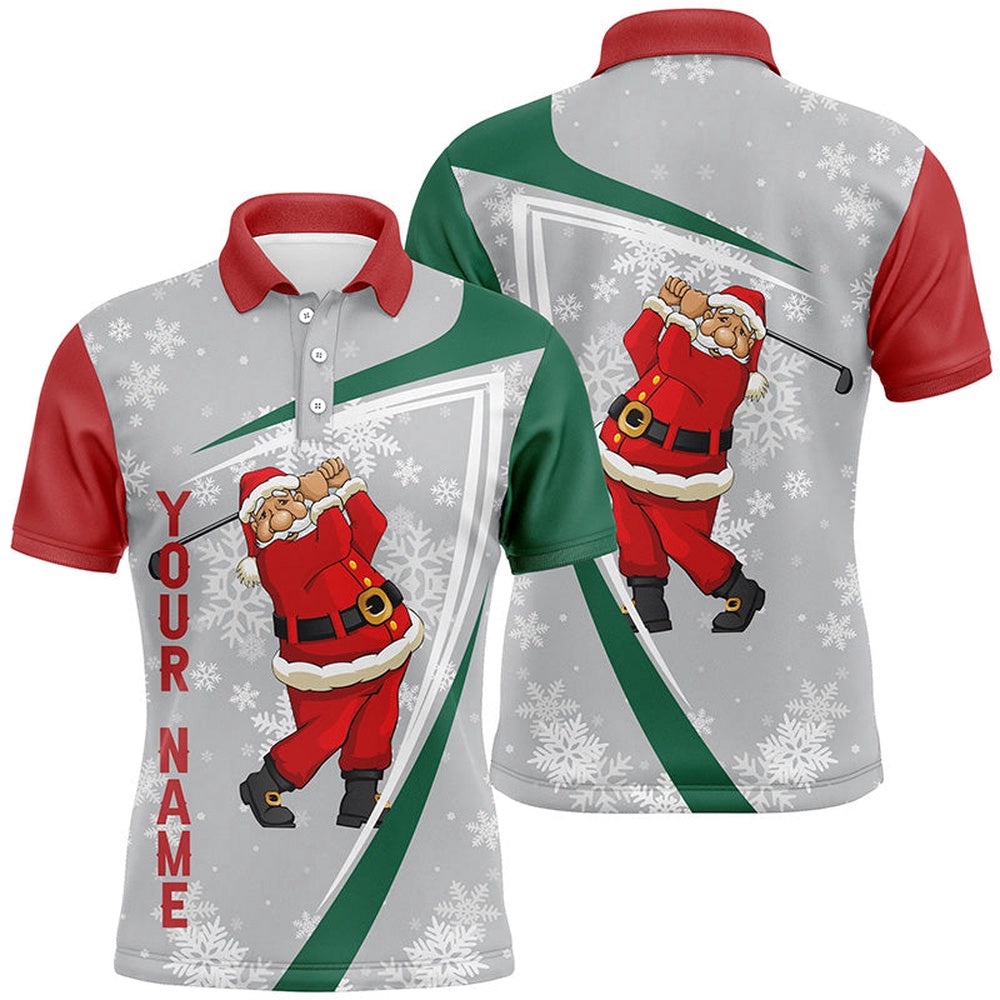 Santa Playing Golf Christmas Custom Men’s Golf Polo Shirt Snowflakes Grey Funny Golf Shirts For Men, Golf Polo Shirt, Golf Shirts Santa Playing Golf Christmas Custom Men’s Golf Polo Shirt Snowflakes Grey Funny Golf Shirts For Men, Golf Polo Shirt, Golf Shirts