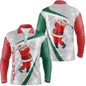 Santa Playing Golf Christmas Custom Men s Golf Polo Shirt Snowflakes Grey Funny Golf Shirts For Men Golf Polo Shirt Golf Shirts 2 buebwh.jpg