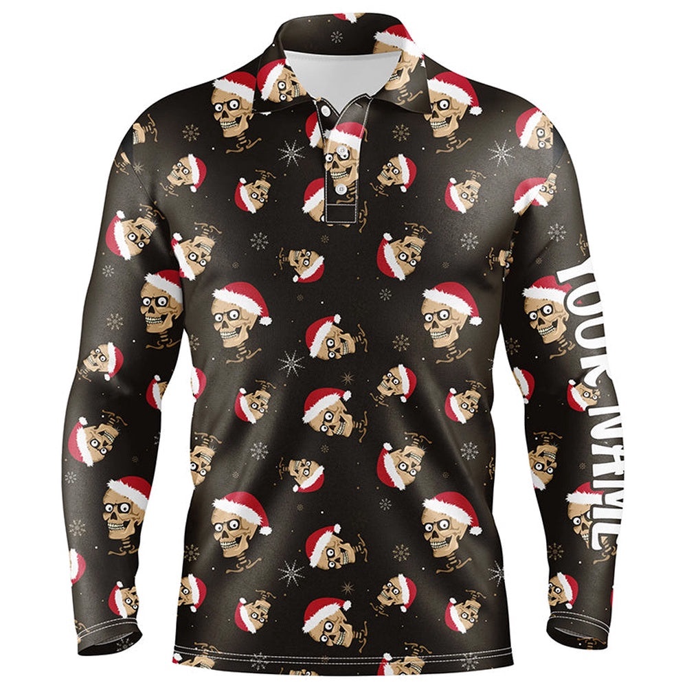 Santa Skull Golf Men’s Polo Shirts Custom Name Christmas Golf Shirts For Men Funny Golf Gifts, Golf Polo Shirt, Golf Shirts Santa Skull Golf Men’s Polo Shirts Custom Name Christmas Golf Shirts For Men Funny Golf Gifts, Golf Polo Shirt, Golf Shirts