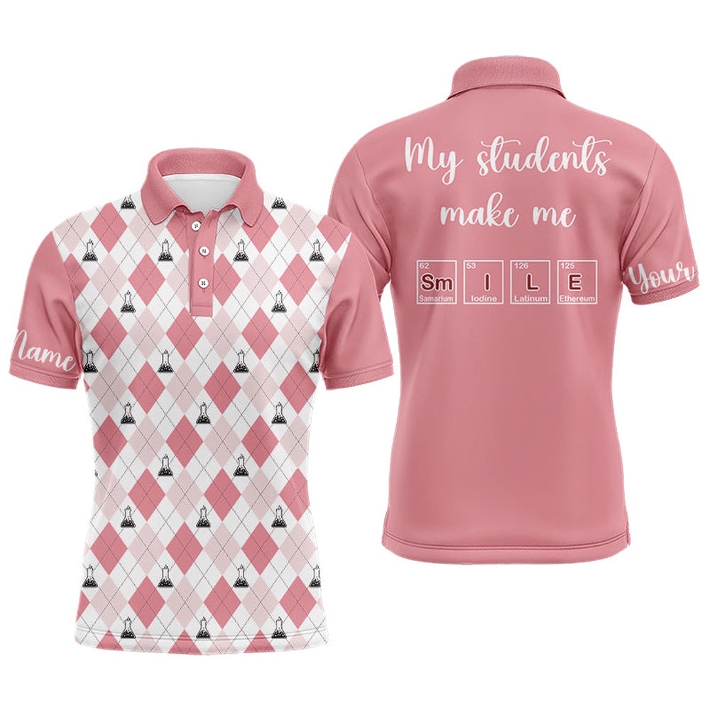 Science Pink Argyle Pattern, My Students Make Me Smile Men D Polo Shirt Golf Shirt For Men, Golf Polo Shirt, Golf Shirts Science Pink Argyle Pattern, My Students Make Me Smile Men D Polo Shirt Golf Shirt For Men, Golf Polo Shirt, Golf Shirts