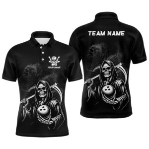 Skeleton Bowling Shirt Custom Skull Bowling Polo…