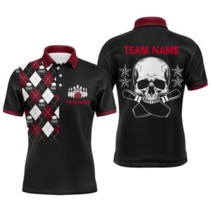 Skull Bowling Polo Shirt For Men Custom…