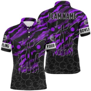 Skull Bowling Polo Shirt For Men Custom…