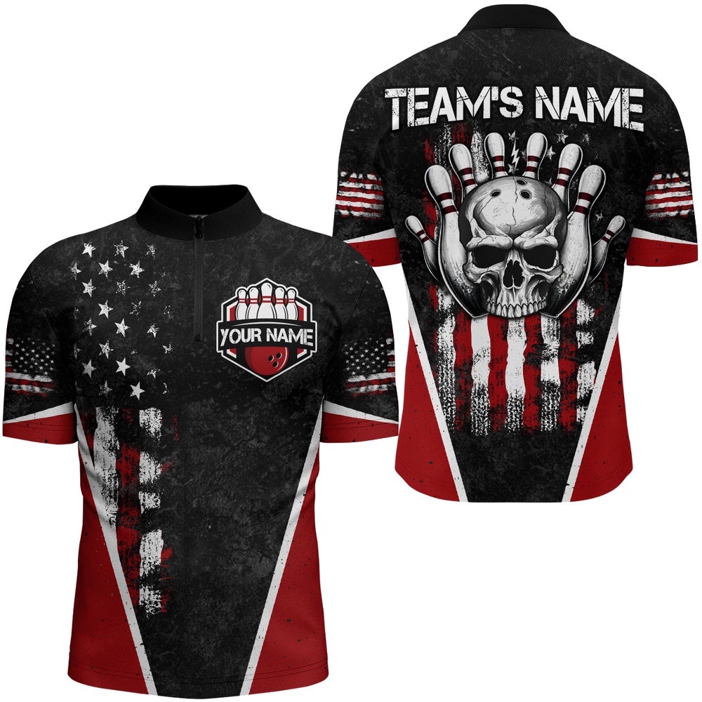 Skull Bowling Shirt American Zip Bowling Team Jersey For Men & Women, Custom Bowling Team Jersey Shirt Skull Bowling Shirt American Zip Bowling Team Jersey For Men & Women, Custom Bowling Team Jersey Shirt