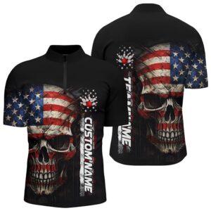 Skull Bowling Shirt For Men Team’S Name…