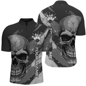 Skull Bowling Shirt For Men Team’S Name…