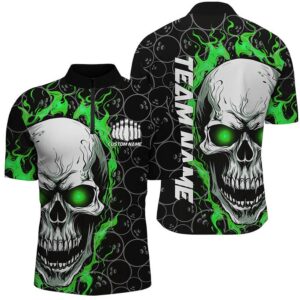 Skull Bowling Shirt For Men Team’S Name…