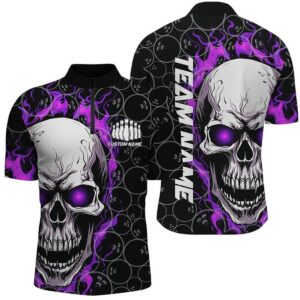 Skull Bowling Shirt For Men Team’S Name…