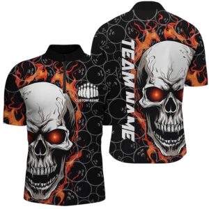 Skull Bowling Shirt For Men Team’S Name…