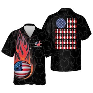 Skull Flame Hawaiian Bowling Shirts, Custom Bowling…