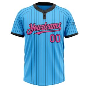 Sky Blue Black Pinstripe Pink Two Button Unisex Softball Jersey Custom Team Softball Jersey 2 nonn4j.jpg