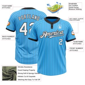 Sky Blue Black Pinstripe White Two Button Unisex Softball Jersey Custom Team Softball Jersey 3 obls0o.jpg