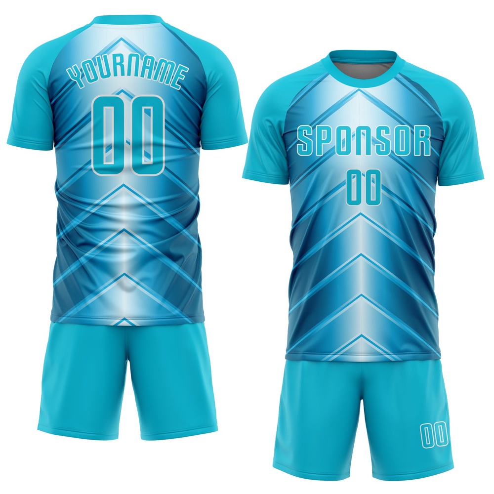 Sky Blue Lakes Blue White Sublimation Soccer Uniform Jersey, Custom Team Soccer Jersey Shirt