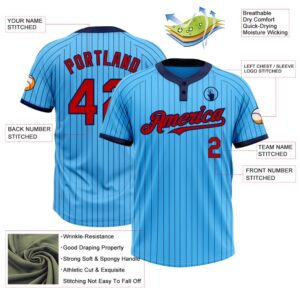 Sky Blue Navy Pinstripe Red Two Button Unisex Softball Jersey Custom Team Softball Jersey 3 uc1wka.jpg