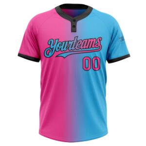Sky Blue Pink Black Gradient Fashion Two Button Unisex Softball Jersey Custom Team Softball Jersey 2 tycgcn.jpg