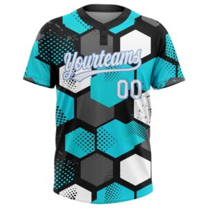 Sky Blue White Black Light Blue 3D Pattern Two Button Unisex Softball Jersey Custom Team Softball Jersey 2 afoabm.jpg