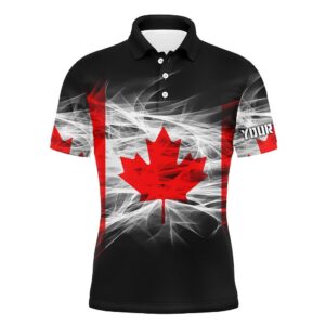 Smoky Canada Flag Men’s Golf Polo Shirts…