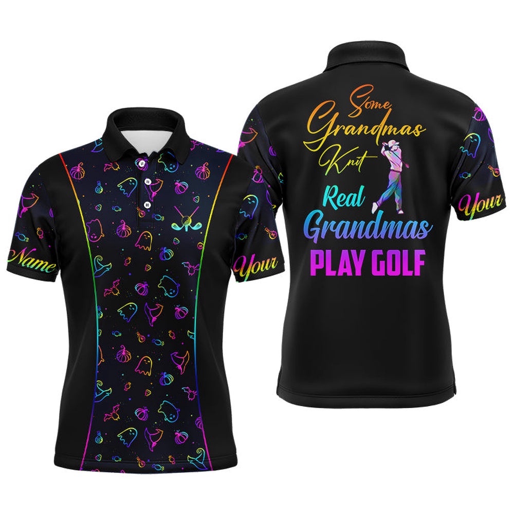 Some Grandmas Knit Real Grandmas Play Golf Men’s Polo Shirt, Colorful Halloween Golf Shirts For Men, Golf Polo Shirt, Golf Shirts Some Grandmas Knit Real Grandmas Play Golf Men’s Polo Shirt, Colorful Halloween Golf Shirts For Men, Golf Polo Shirt, Golf Shirts