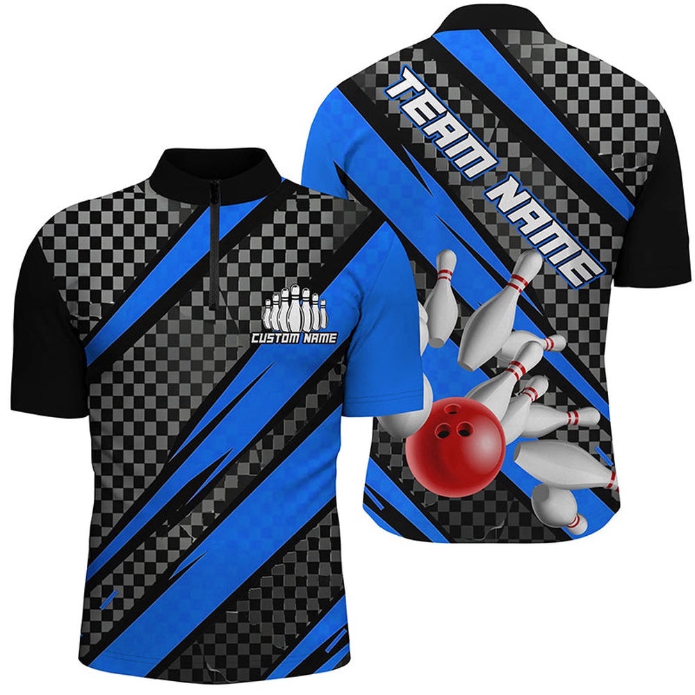 Splatter Pins Bowling Team Shirts For Men And Women, Bowling Tournament Shirt Blue, Custom Bowling Team Jersey Shirt
