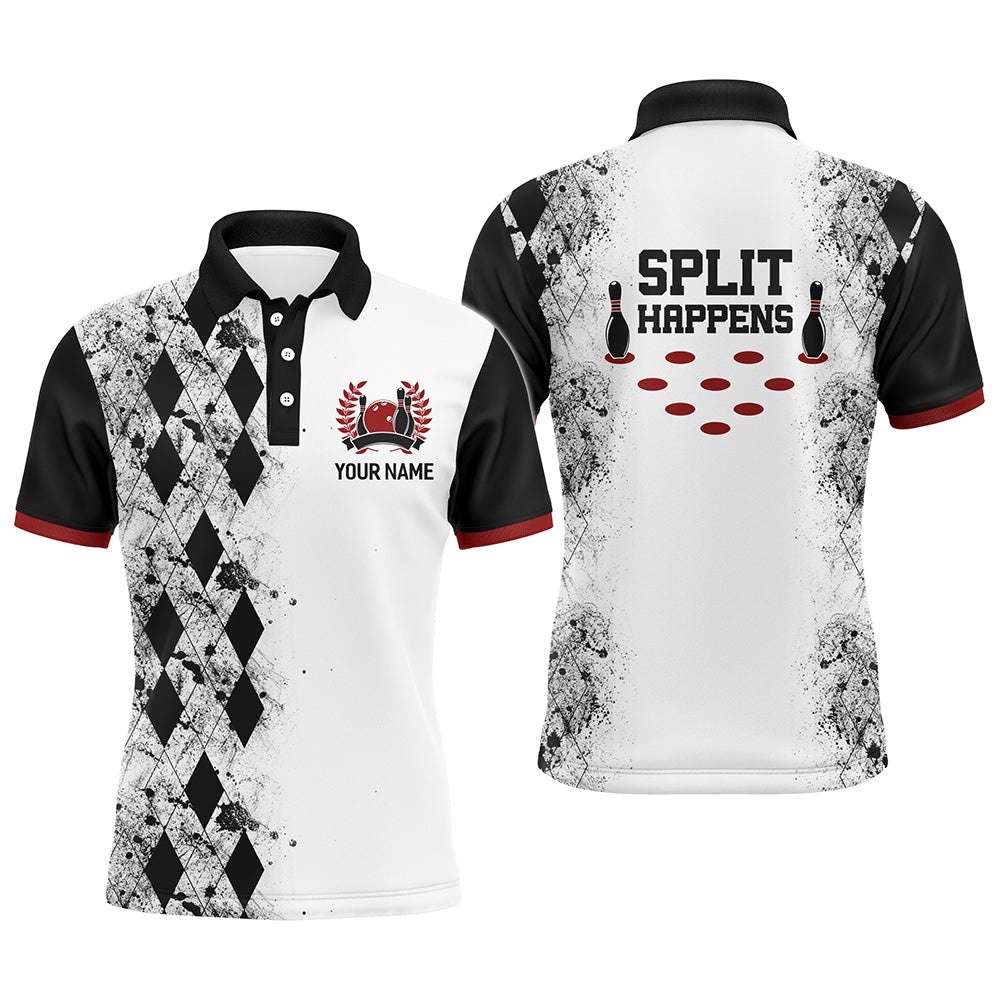 Split Happens Bowling Shirt For Men League Bowling Polo Shirt With Name Men Polo Shirt, Personalized Bowling Team Shirt Split Happens Bowling Shirt For Men League Bowling Polo Shirt With Name Men Polo Shirt, Personalized Bowling Team Shirt