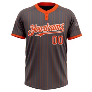 Steel Gray Orange Pinstripe White Two Button Unisex Softball Jersey Custom Team Softball Jersey 2 pfpjqc.jpg