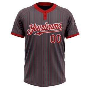 Steel Gray Red Pinstripe White Two Button Unisex Softball Jersey Custom Team Softball Jersey 2 vqfgxd.jpg