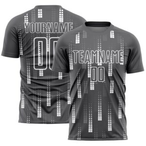 Steel Gray White Geometric Shapes Sublimation Soccer…