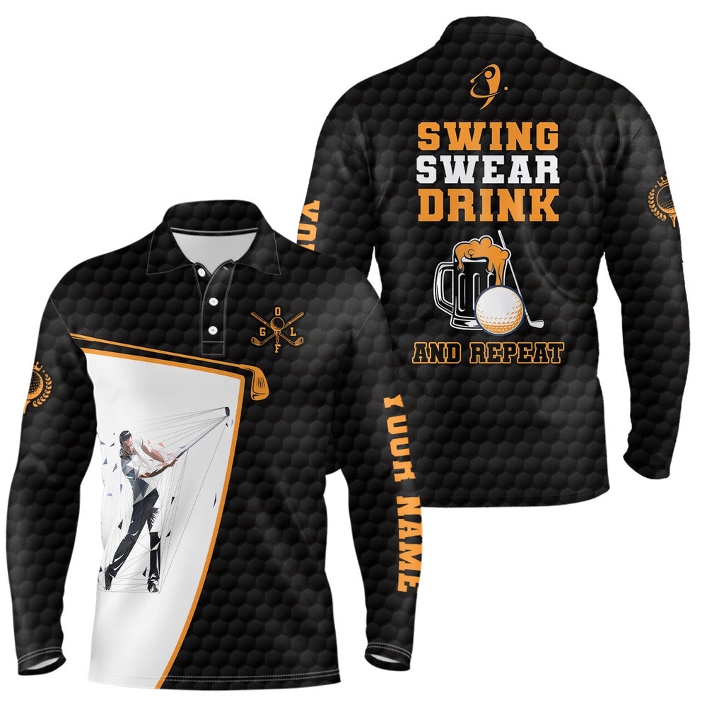 Swing Swear Drink And Repeat Black Men’s Golf Polo Shirt Custom Beer Golf Shirts For Men Golf Gifts, Golf Polo Shirt, Golf Shirts Swing Swear Drink And Repeat Black Men’s Golf Polo Shirt Custom Beer Golf Shirts For Men Golf Gifts, Golf Polo Shirt, Golf Shirts