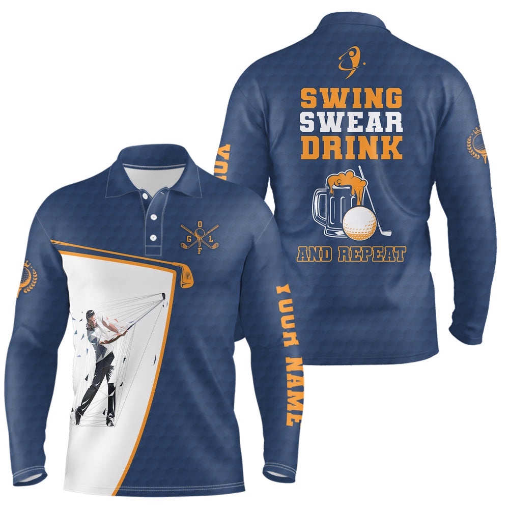 Swing Swear Drink And Repeat Navy Blue Men’s Golf Polo Shirts Custom Beer Golf Shirts For Men, Golf Polo Shirt, Golf Shirts Swing Swear Drink And Repeat Navy Blue Men’s Golf Polo Shirts Custom Beer Golf Shirts For Men, Golf Polo Shirt, Golf Shirts