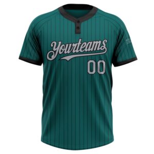 Teal Black Pinstripe Gray Two Button Unisex Softball Jersey Custom Team Softball Jersey 2 q3wzxt.jpg