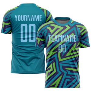 Teal Light Blue Kelly Green Sublimation Soccer…