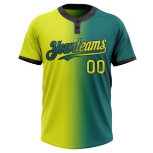 Teal Neon Yellow Black Gradient Fashion Two Button Unisex Softball Jersey Custom Team Softball Jersey 2 pmoybg.jpg