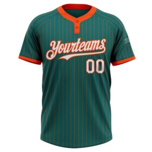 Teal Orange Pinstripe White Two Button Unisex Softball Jersey Custom Team Softball Jersey 2 dvsqy3.jpg