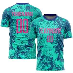 Teal Pink Royal Sublimation Soccer Uniform Jersey,…