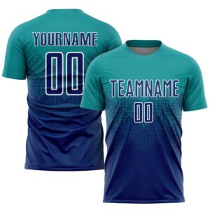 Teal US Navy Blue White Sublimation Soccer…