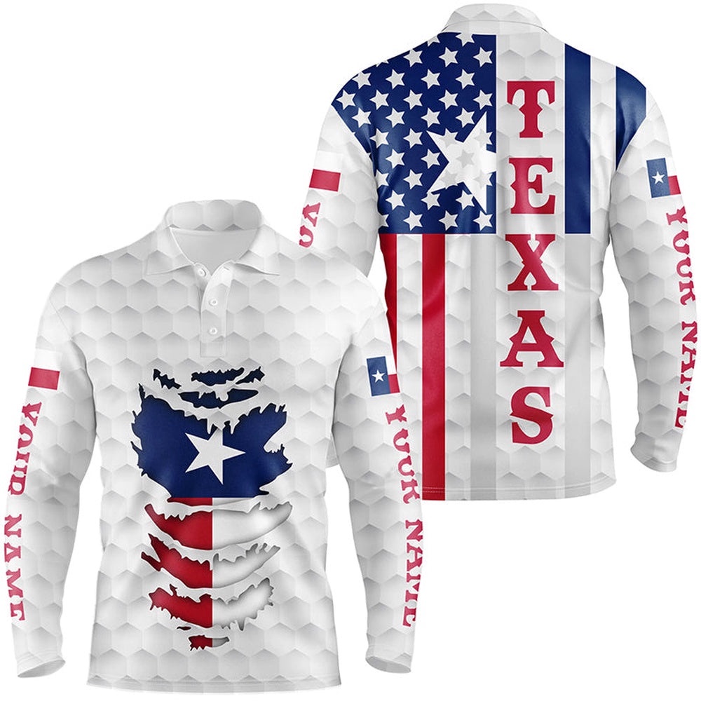 Texas American Flag Men’s Golf Polo Shirts Custom White Golf Ball Skin Patriot Golf Apparel For Men, Golf Polo Shirt, Golf Shirts Texas American Flag Men’s Golf Polo Shirts Custom White Golf Ball Skin Patriot Golf Apparel For Men, Golf Polo Shirt, Golf Shirts