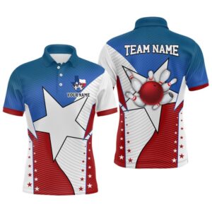 Texas Flag Retro Bowling Polo Shirts For…