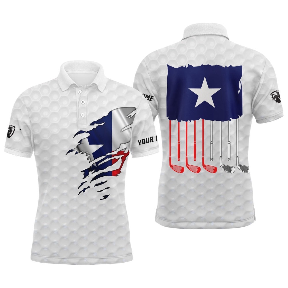 Texas Golf Wear For Men’s Custom Name Patriotic Texas Flag Golf Polo Unique Gifts For Golf Lovers, Golf Polo Shirt, Golf Shirts