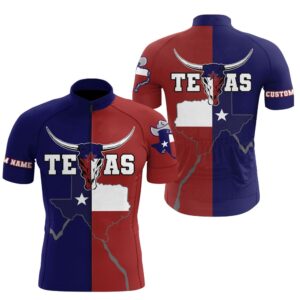 Texas Longhorn Men s Cycling Jersey Bicycle Gear With 3 Pockets Full Zip Clothes Custom Mono Cycling Jersey 2 jbde3n.jpg