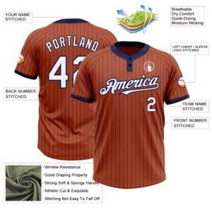 Texas Orange Navy Pinstripe White Two Button Unisex Softball Jersey Custom Team Softball Jersey 3 hr2axt.jpg