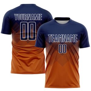 Texas Orange Navy White Sublimation Soccer Uniform…