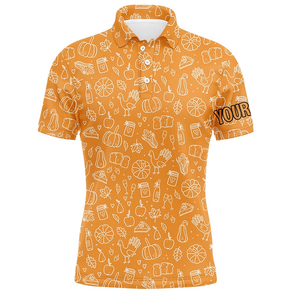 Thanksgiving Seamless Men’s Golf Polo Shirt Orange Customized Golf Tops For Men Cool Golf Gifts, Golf Polo Shirt, Golf Shirts Thanksgiving Seamless Men’s Golf Polo Shirt Orange Customized Golf Tops For Men Cool Golf Gifts, Golf Polo Shirt, Golf Shirts