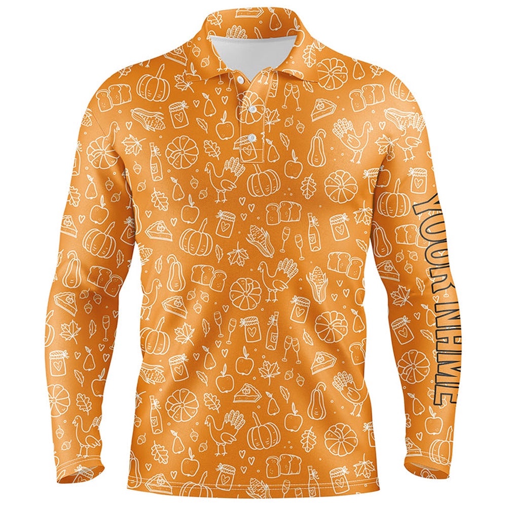 Thanksgiving Seamless Men’s Golf Polo Shirt Orange Customized Golf Tops For Men Cool Golf Gifts, Golf Polo Shirt, Golf Shirts Thanksgiving Seamless Men’s Golf Polo Shirt Orange Customized Golf Tops For Men Cool Golf Gifts, Golf Polo Shirt, Golf Shirts