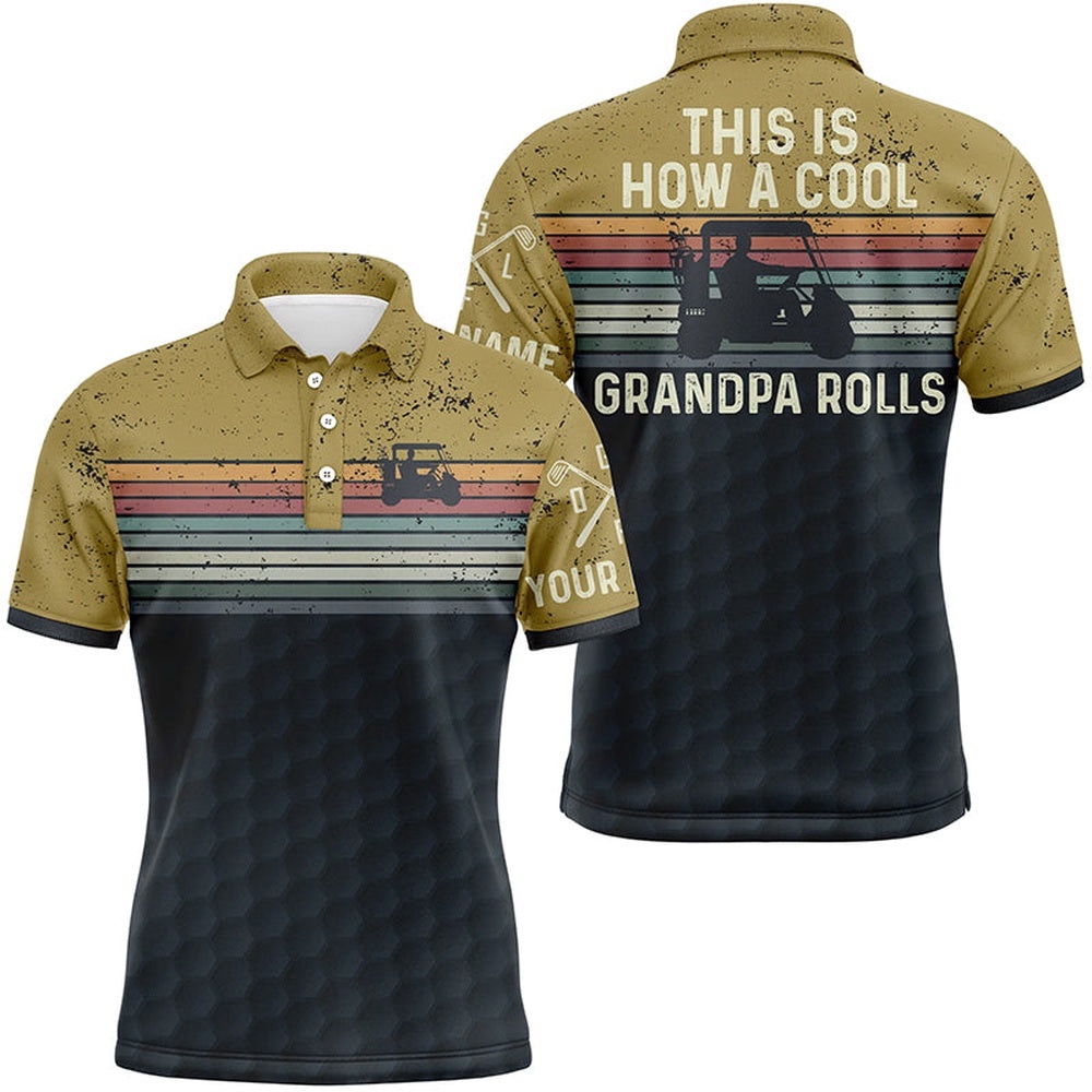 This Is How A Cool Grandpa Rolls Retro Colorful Men’s Golf Polo Shirt Striped Golf Gifts For Men, Golf Polo Shirt, Golf Shirts This Is How A Cool Grandpa Rolls Retro Colorful Men’s Golf Polo Shirt Striped Golf Gifts For Men, Golf Polo Shirt, Golf Shirts