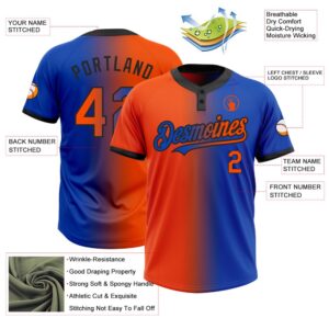 Thunder Blue Orange Black Gradient Fashion Two Button Unisex Softball Jersey Custom Team Softball Jersey 3 q2udoa.jpg