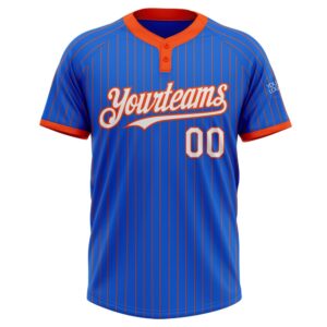 Thunder Blue Orange Pinstripe White Two Button Unisex Softball Jersey Custom Team Softball Jersey 2 s66pew.jpg